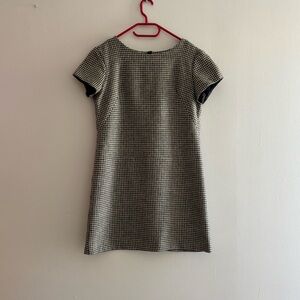 Vintage Gap Premium Women’s Classic Tailored Gray Black Houndstooth Wool Dress